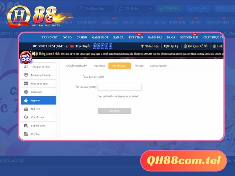 Lưu ý cần nhớ khi thực hiện nạp tiền QH88